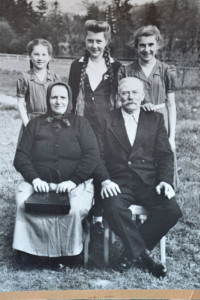 Margaret (top left) and her family in Austria.