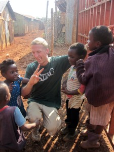 Charles Prichard teaches orphaned children in the Kenyan village of Haruma how to count in English/broken Swahili. 