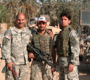 The author (left) with a pair of Iraqi interpreters.